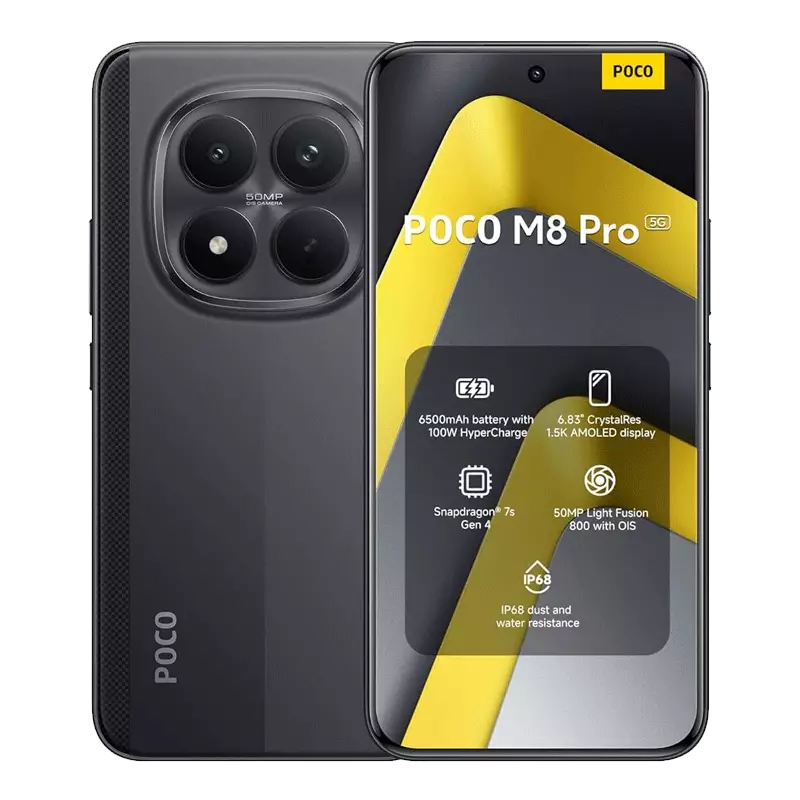گوشی موبایل شیائومی مدل Poco M8 Pro 5G ظرفیت 512 گیگابایت رم 12 گیگابایت